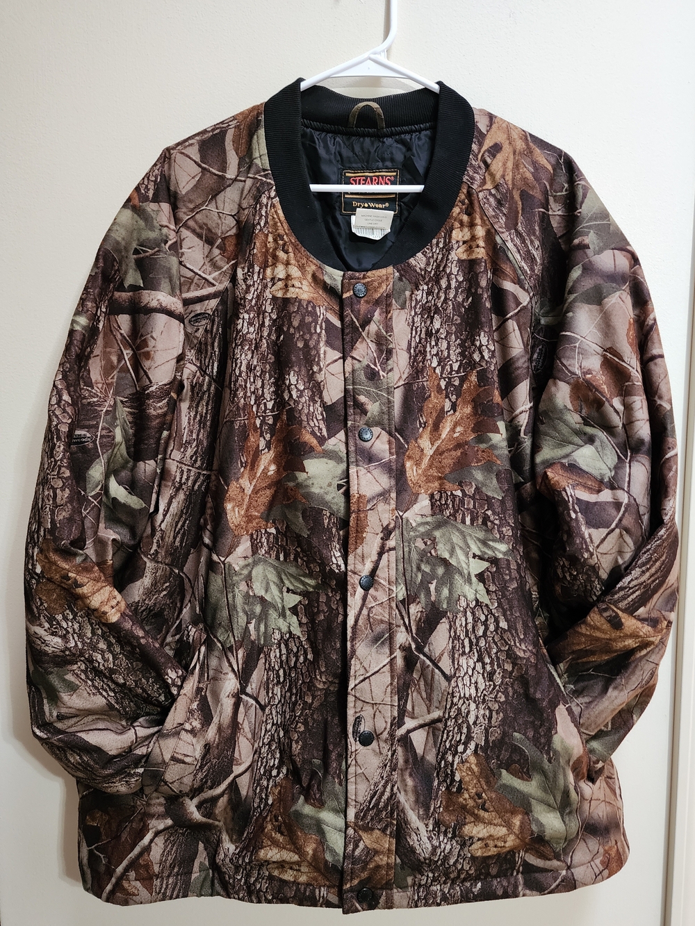 Vintage 90s Stearns Dry Wear Men's Snap Button Up Hunting Jacket Camo XXL